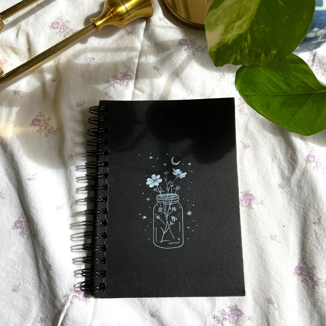 Starlit Jar Black Mini Notebook