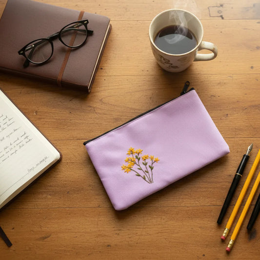 Lavender Embroidered Whisper Pouch