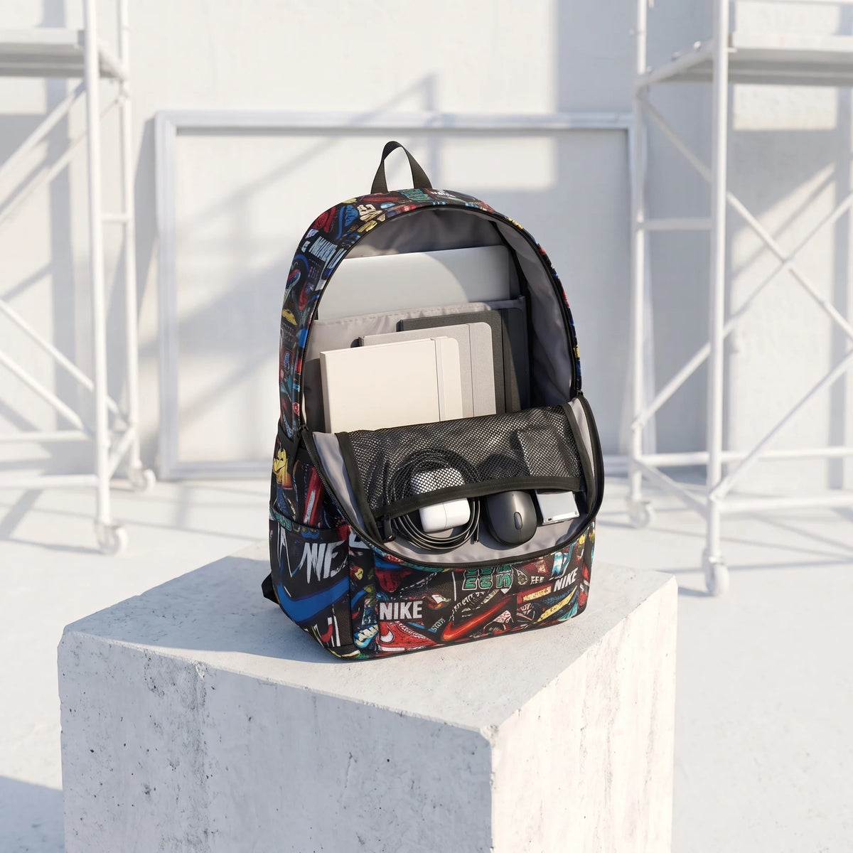 DB009 Just Do It Allover Printed Backpack