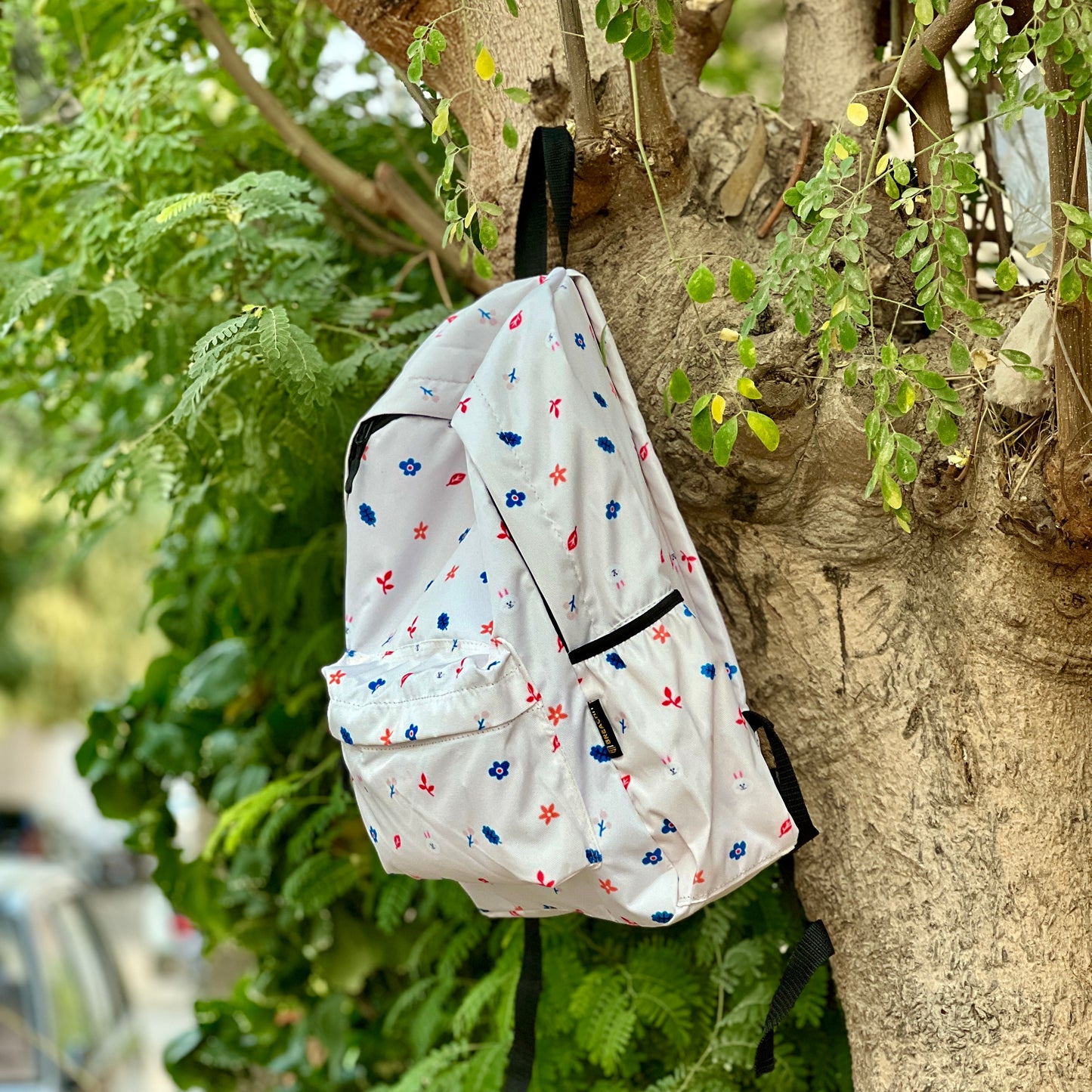 DB093 Flower Pattern Allover Printed Backpack