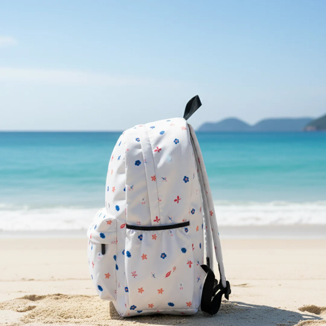 DB093 Flower Pattern Allover Printed Backpack