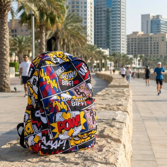DB109 Comics Allover Printed Backpack