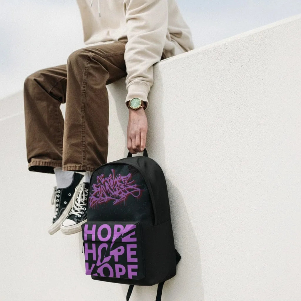 DB154 Street Hope Allover Printed Backpack