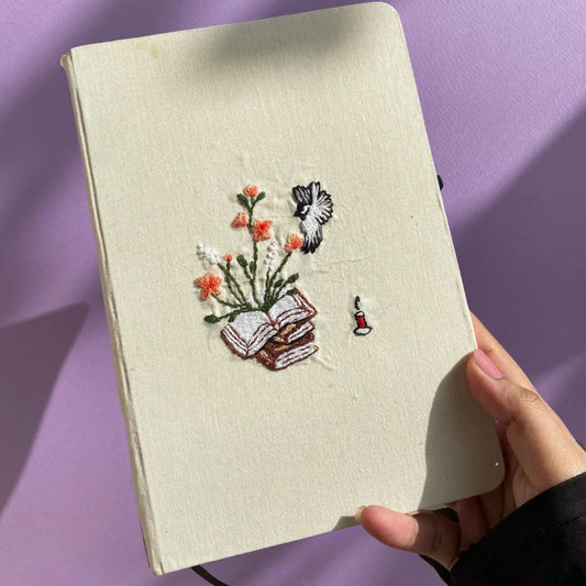 Bloom & Books Embroidered Journal