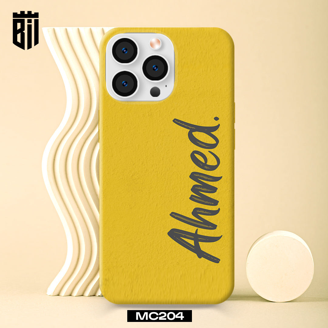 MC204 Yellow Texture Name Design Mobile Case