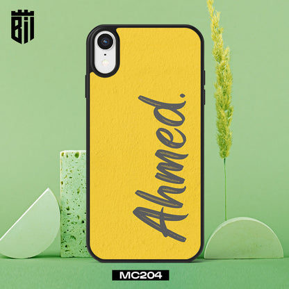 MC204 Yellow Texture Name Design Mobile Case