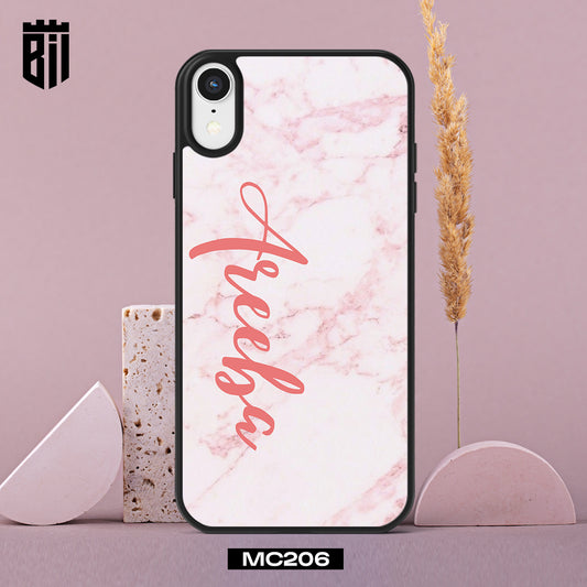 MC206 Pink Marble Name Design Mobile Case