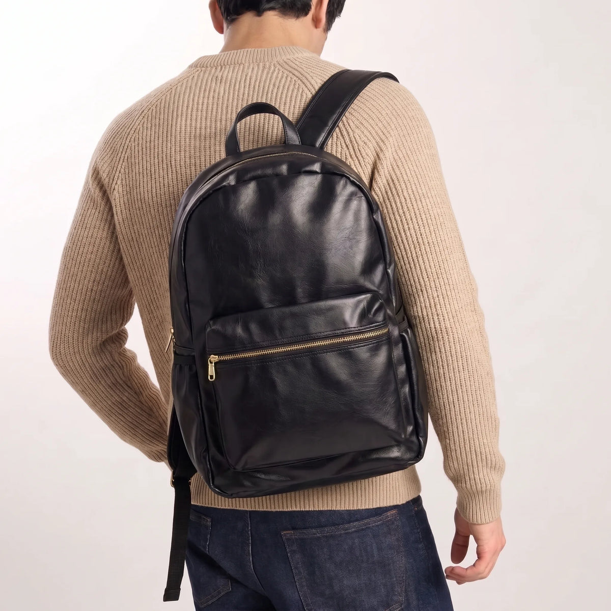 The Black Gold Voyager Leatherite Backpack