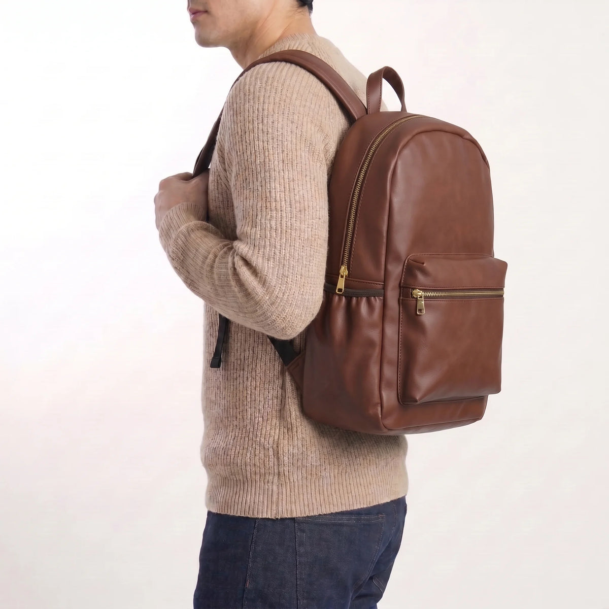 The Brown Voyager Leatherite Backpack