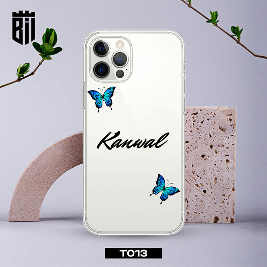 T013 Name Butterfly Transparent Design Mobile Case