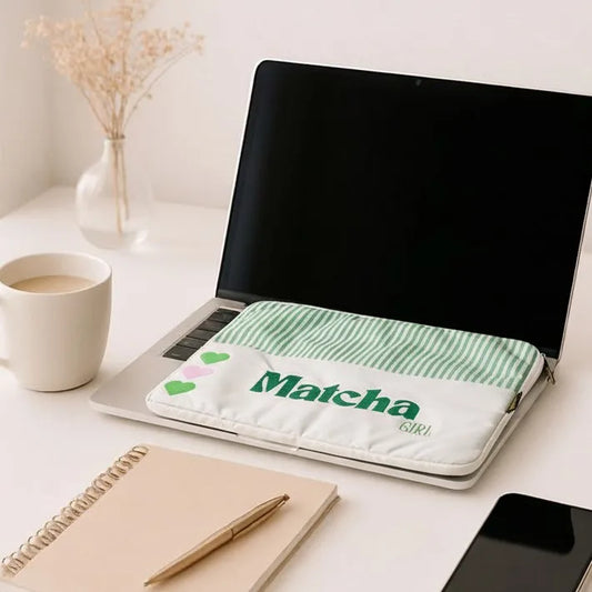 Matcha Muse Embroided Laptop Sleeve
