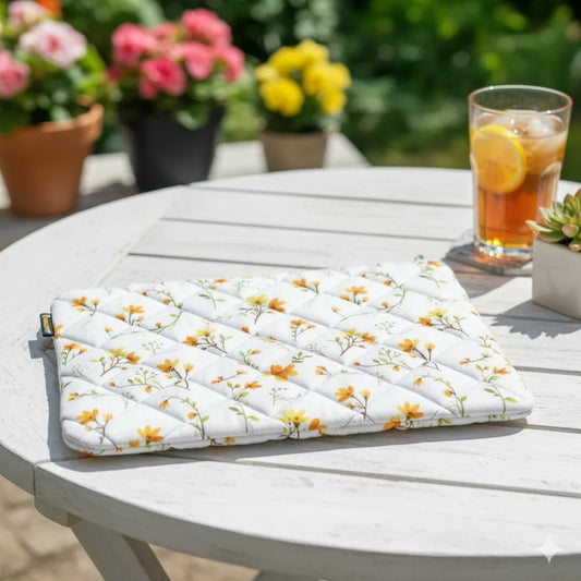 Sunlit Bloom Quilt Puffer Laptop Sleeve