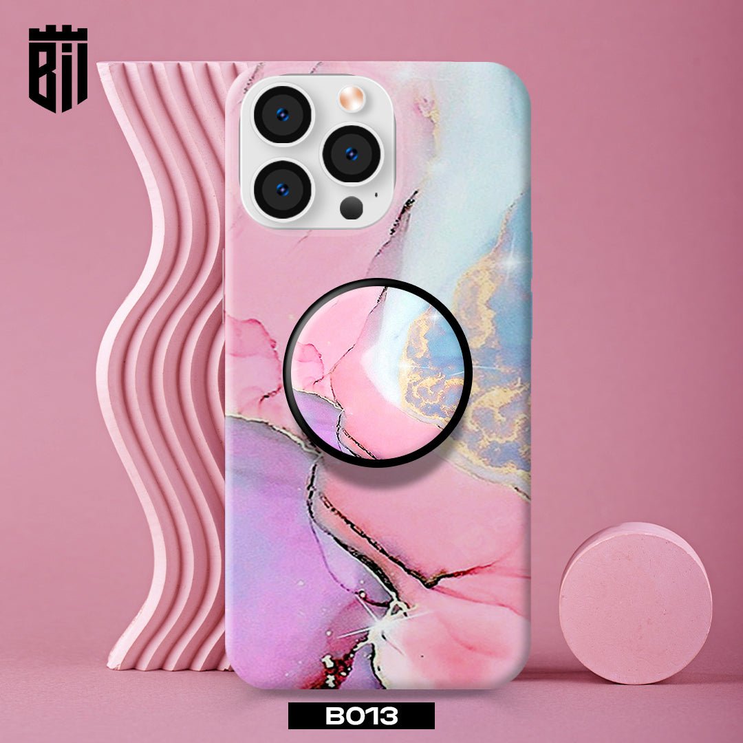 B013 Colorful Marble Mobile Case with Popsocket - BREACHIT