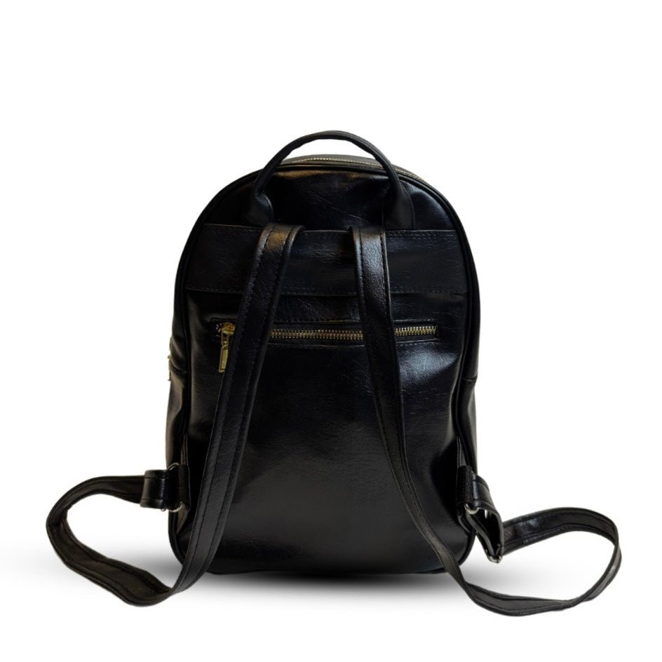 Black Gold Elegance Mini Backpack - BREACHIT