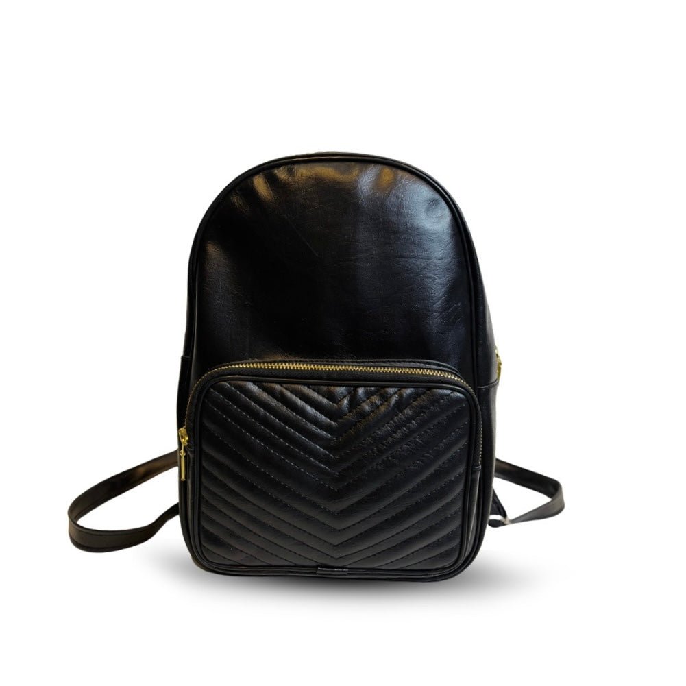 Black Gold Elegance Mini Backpack - BREACHIT