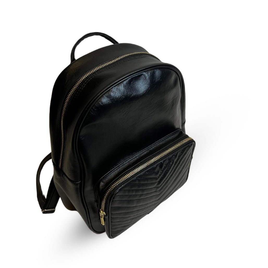 Black Gold Elegance Mini Backpack - BREACHIT