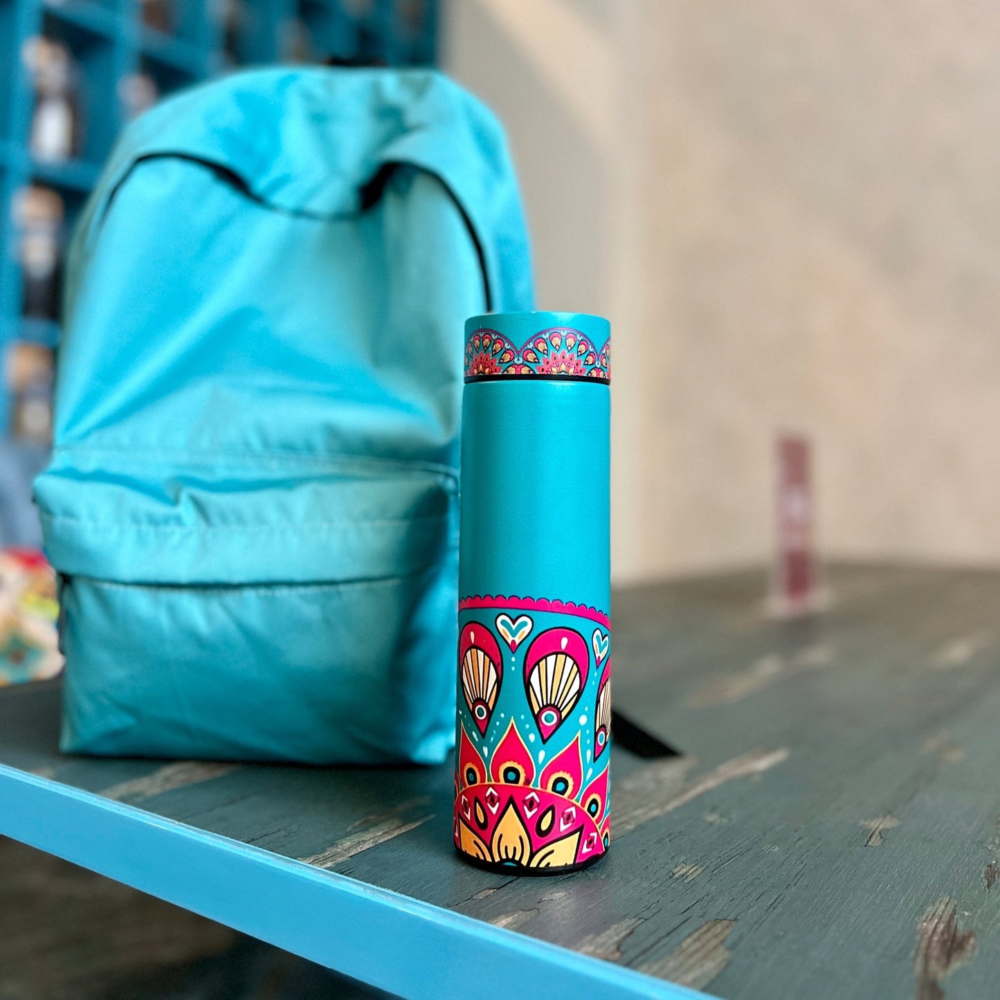 Blue Lush Water Bottle Allover Backpack - BREACHIT