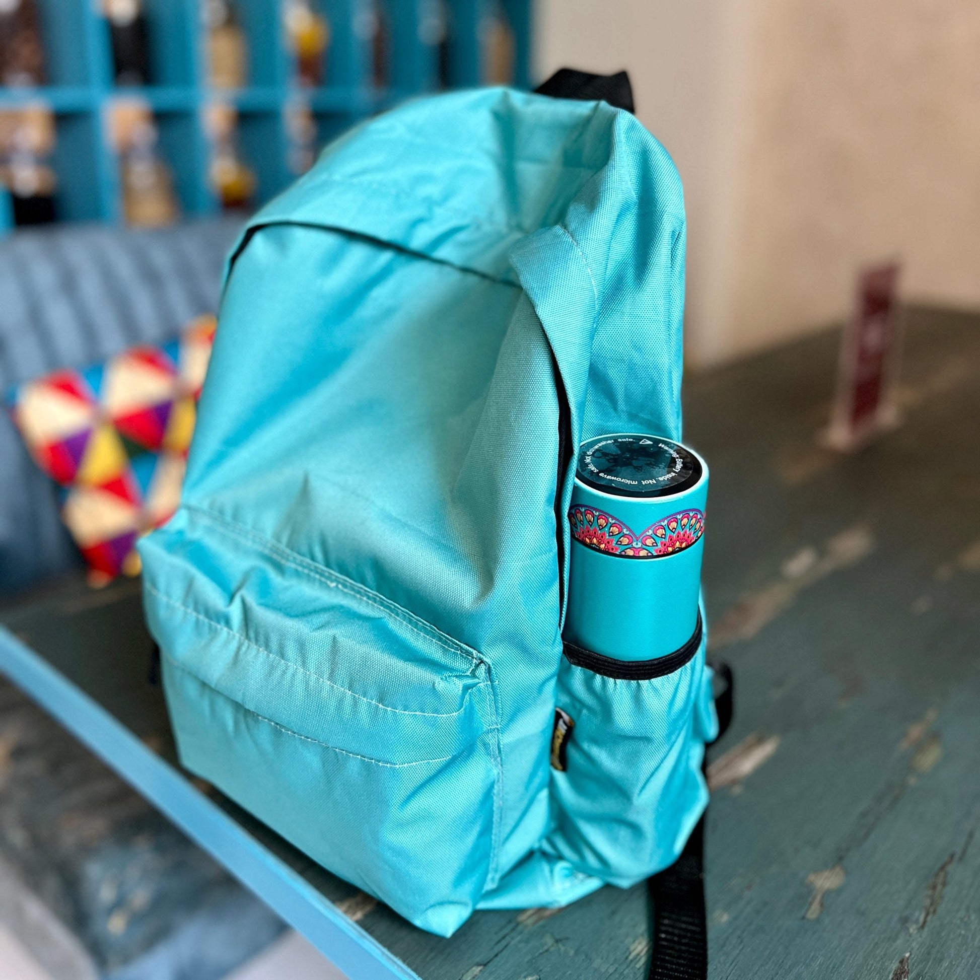 Blue Lush Water Bottle Allover Backpack - BREACHIT