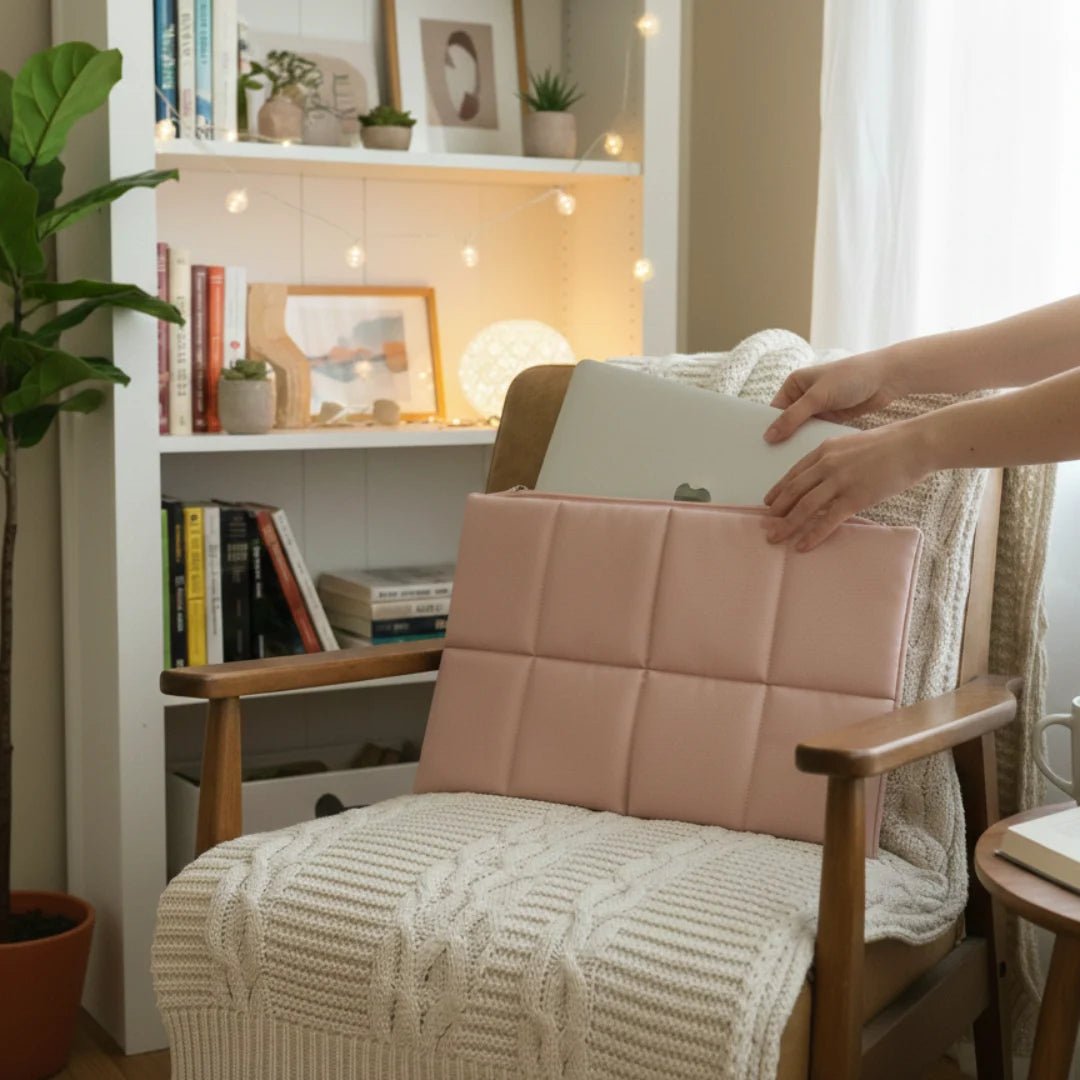 Blush Bubble Quilt Puffer Laptop Sleeve - BREACHIT