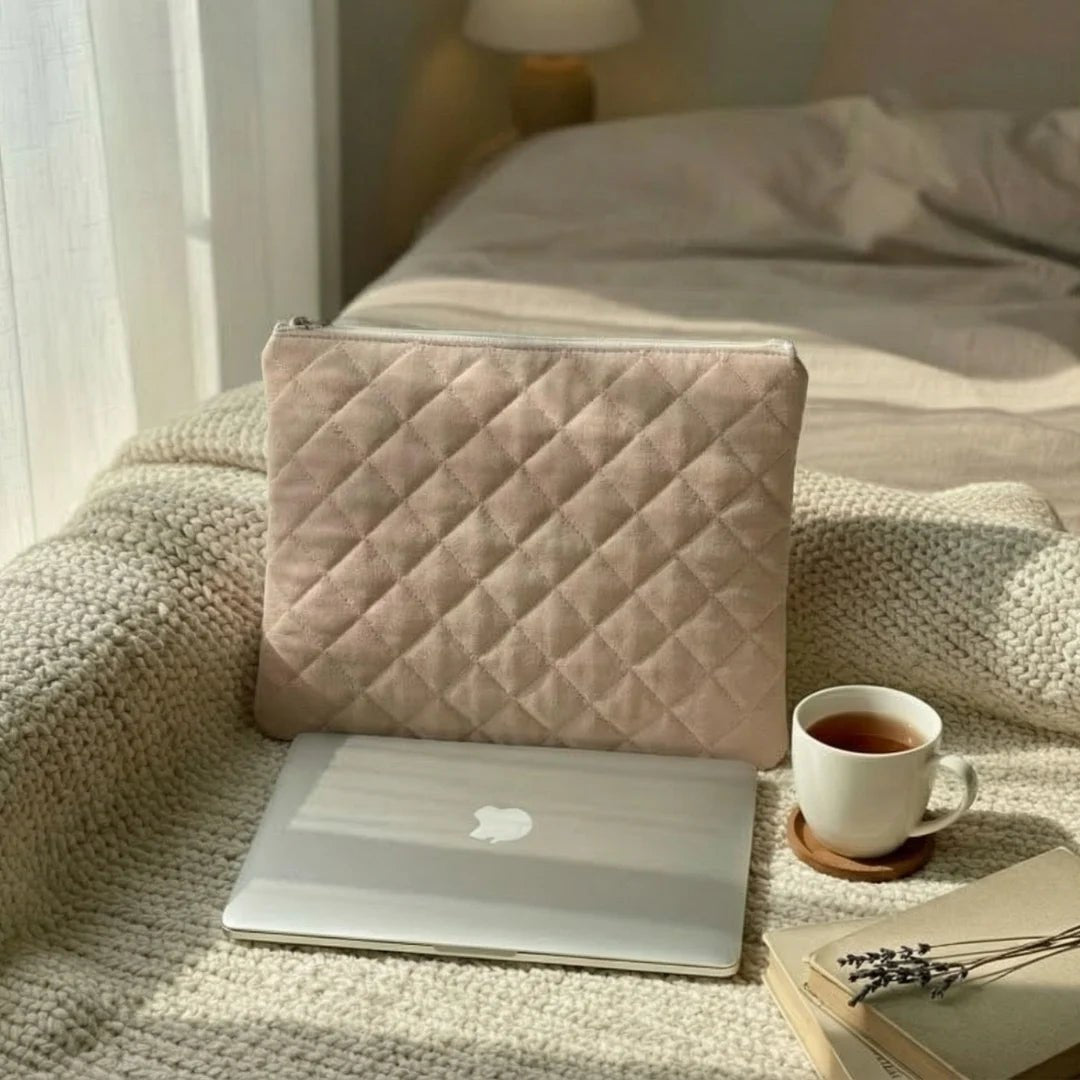Blush Bubble Quilt Puffer Laptop Sleeve - BREACHIT