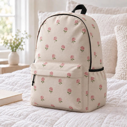 Blushing Buds Allover Printed Backpack - BREACHIT