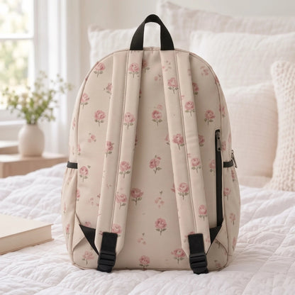 Blushing Buds Allover Printed Backpack - BREACHIT