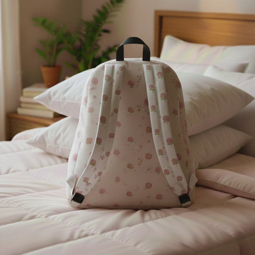 Blushing Buds Allover Printed Backpack - BREACHIT