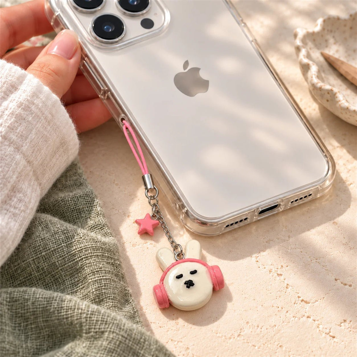 Bunny Beats - Handmade Clay Phone Charm - BREACHIT