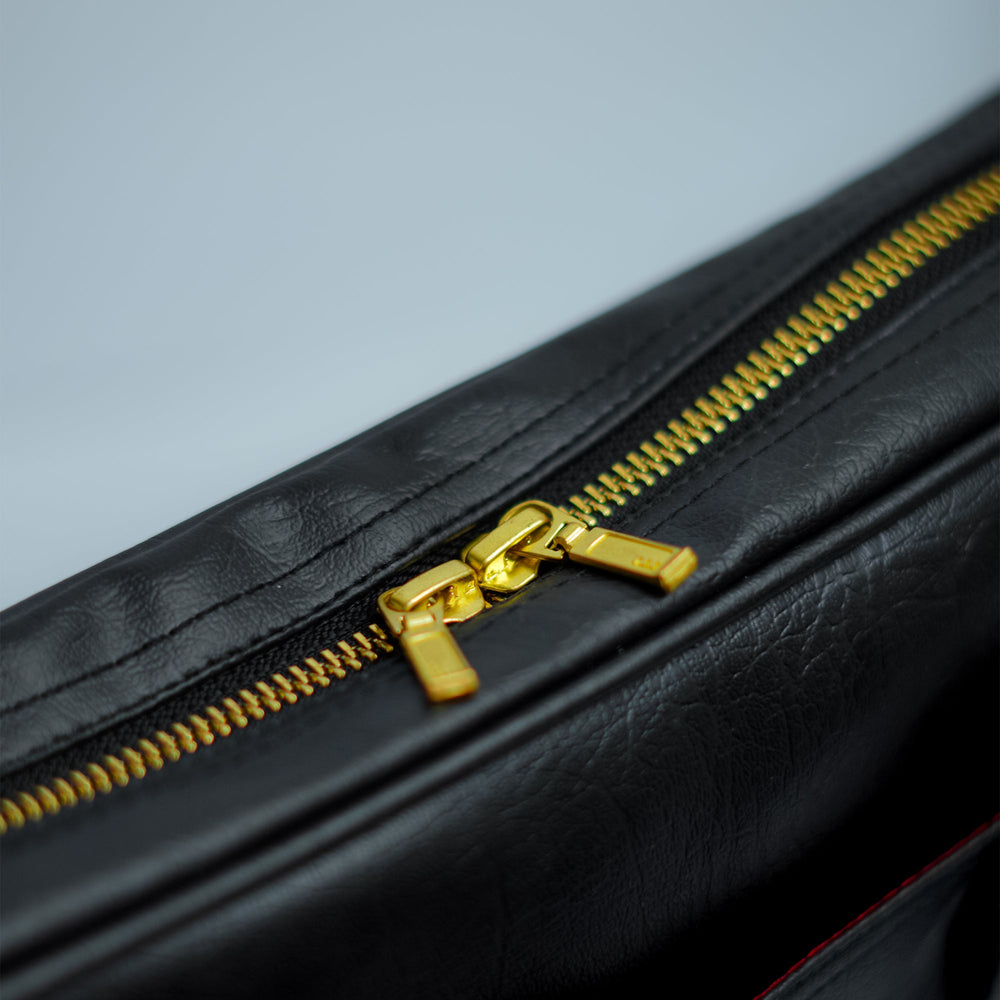 Classic Black Leatherite Laptop Sleeve Bag - BREACHIT