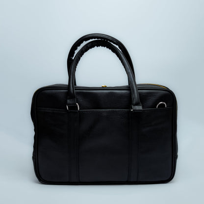 Classic Black Leatherite Laptop Sleeve Bag - BREACHIT