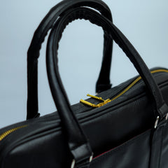 Classic Black Leatherite Laptop Sleeve Bag - BREACHIT