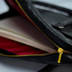 Classic Black Leatherite Laptop Sleeve Bag - BREACHIT