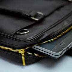 Classic Black Leatherite Laptop Sleeve Bag - BREACHIT