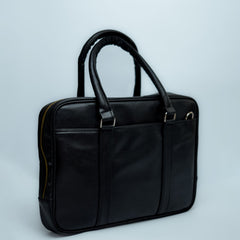 Classic Black Leatherite Laptop Sleeve Bag - BREACHIT