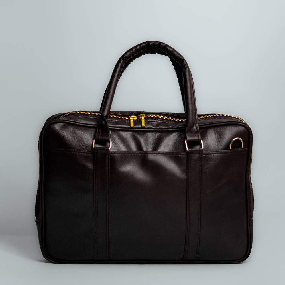 Classic Brown Leatherite Laptop Sleeve Bag - BREACHIT