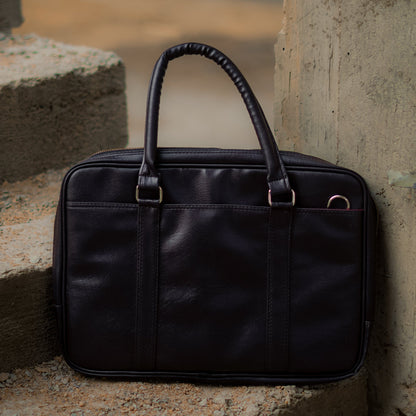 Classic Brown Leatherite Laptop Sleeve Bag - BREACHIT