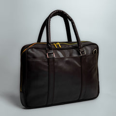 Classic Brown Leatherite Laptop Sleeve Bag - BREACHIT