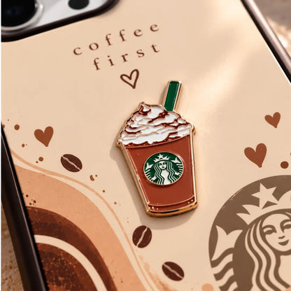 Coffee First 3D Metal Charm Mobile Case - BREACHIT