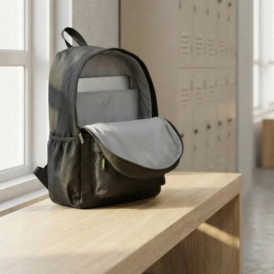 DB067 Black Allover Printed Backpack - BREACHIT