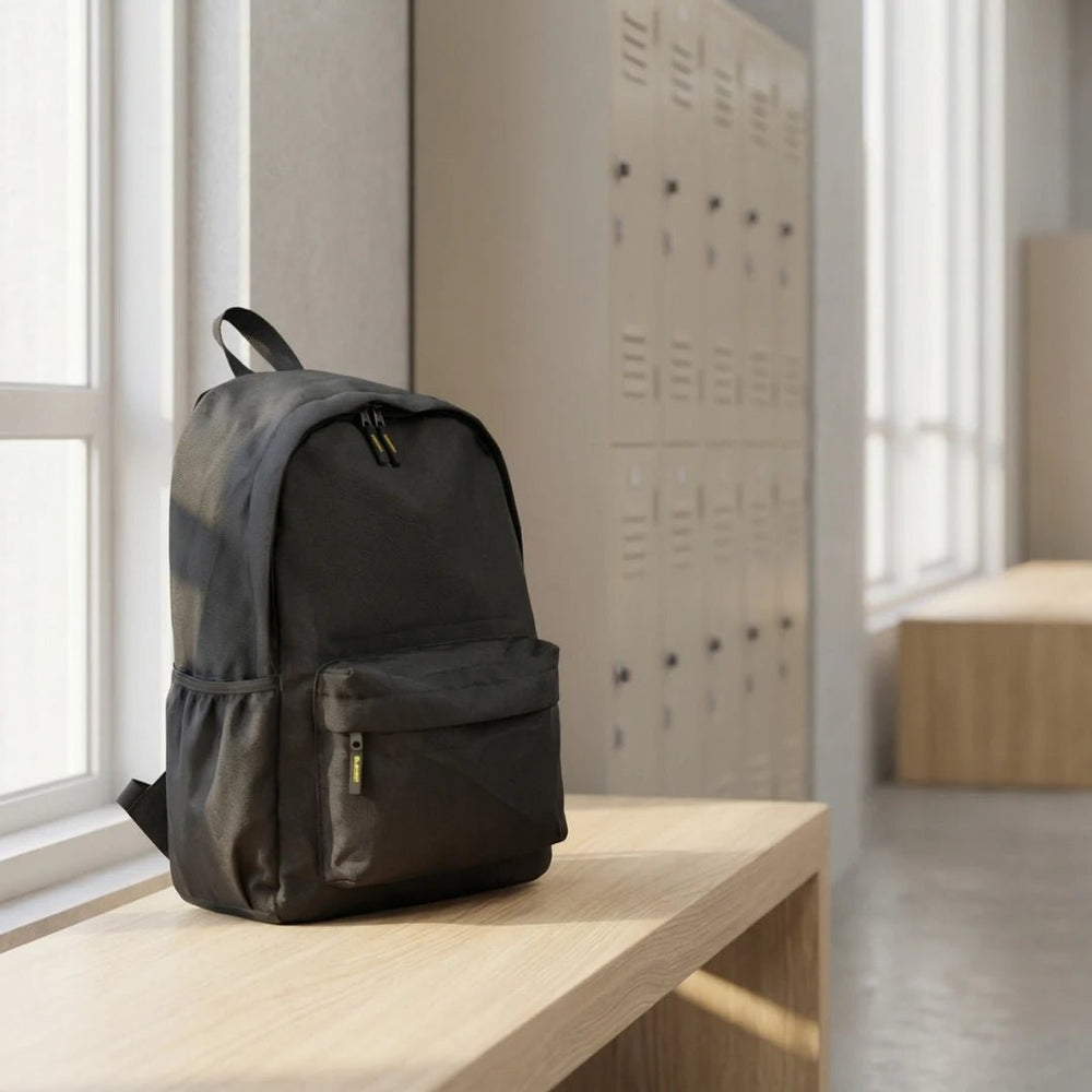 DB067 Black Allover Printed Backpack - BREACHIT