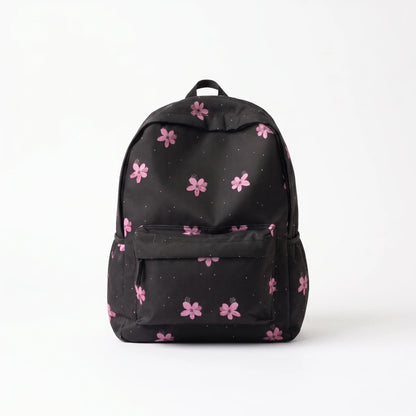DB082 Pink Floral Art Allover Printed Backpack - BREACHIT