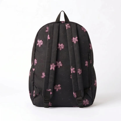 DB082 Pink Floral Art Allover Printed Backpack - BREACHIT