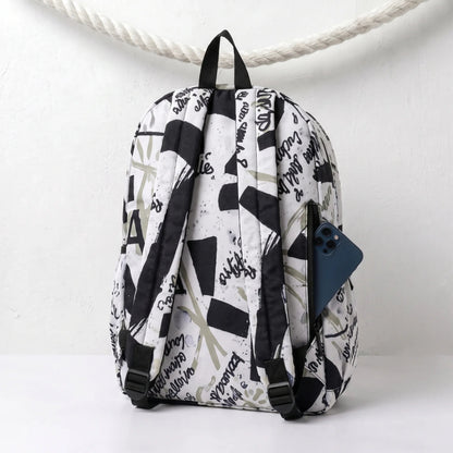 DB088 Typography Art Allover Printed Backpack - BREACHIT