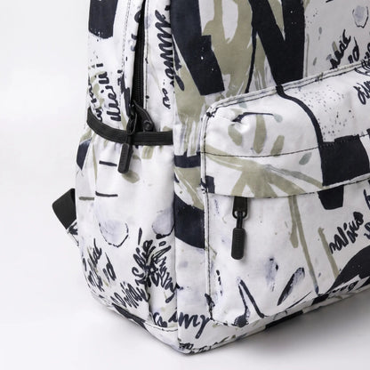 DB088 Typography Art Allover Printed Backpack - BREACHIT