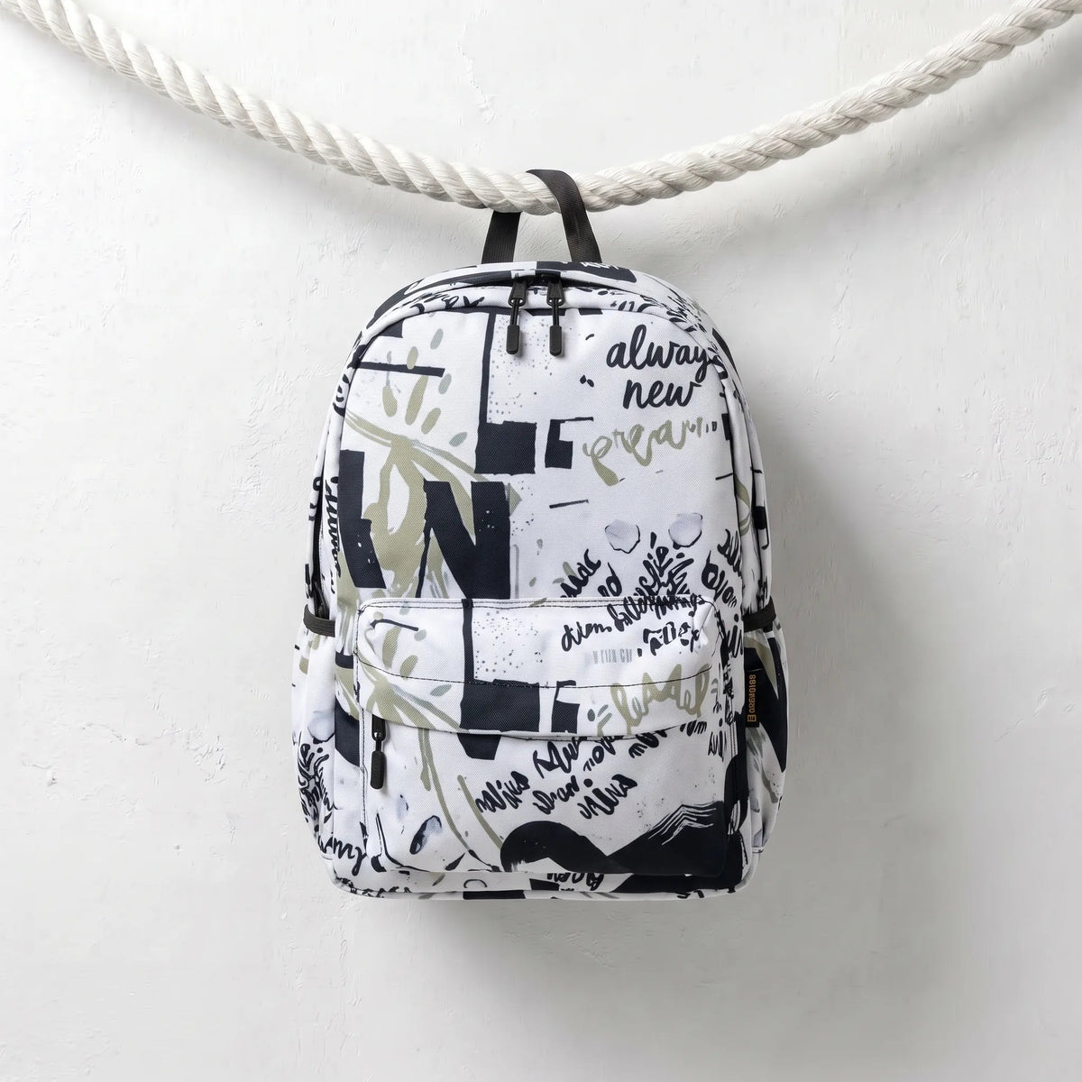 DB088 Typography Art Allover Printed Backpack - BREACHIT