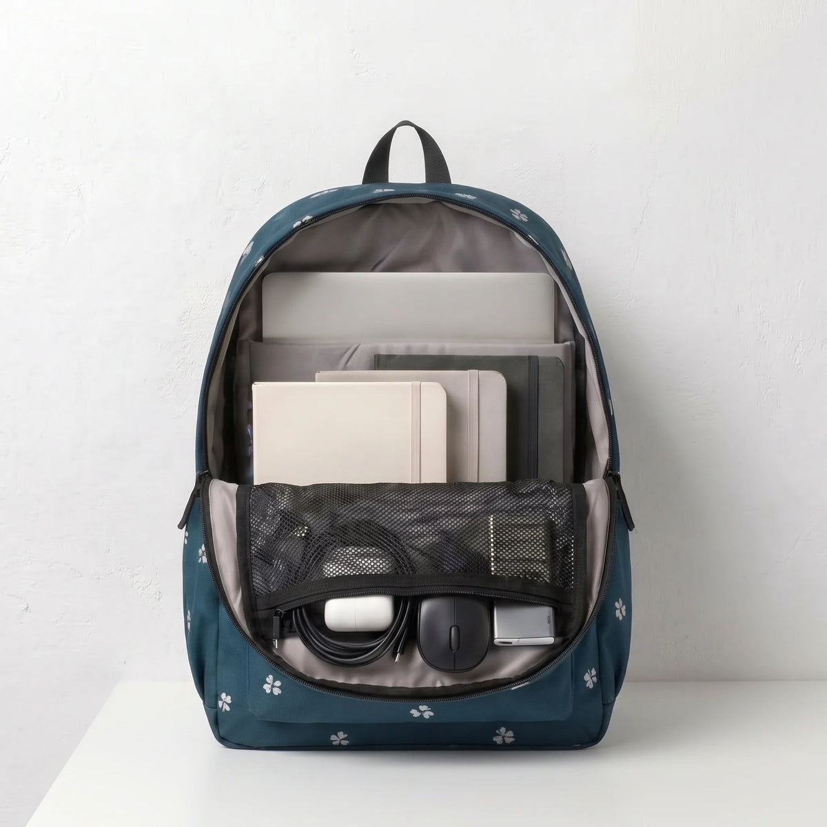 DB092 Flower Pattern Allover Printed Backpack - BREACHIT