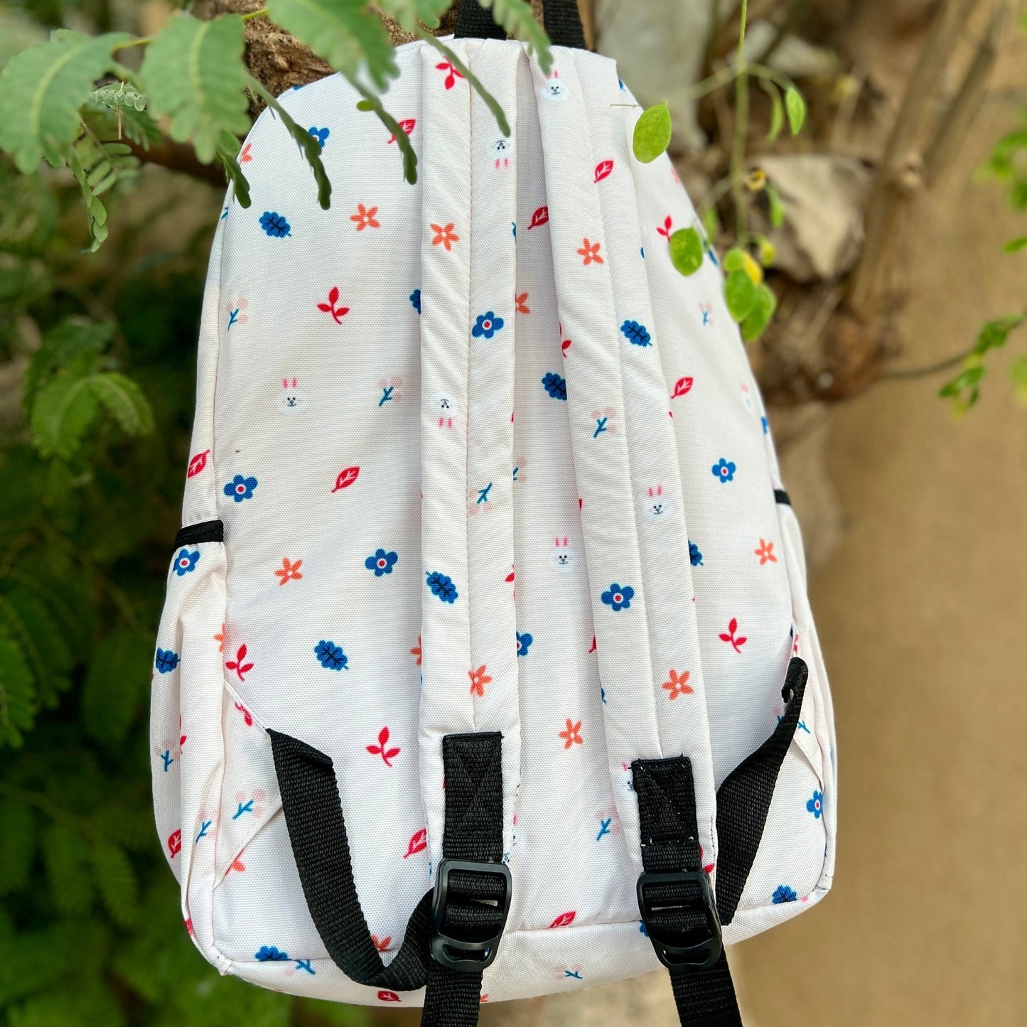 DB093 Flower Pattern Allover Printed Backpack - BREACHIT