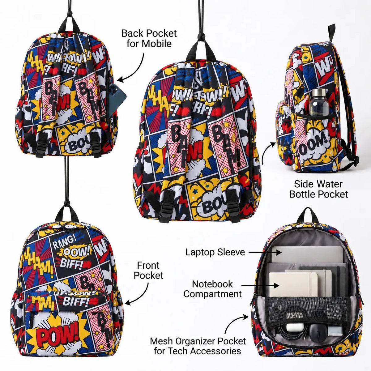 DB109 Comics Allover Printed Backpack - BREACHIT