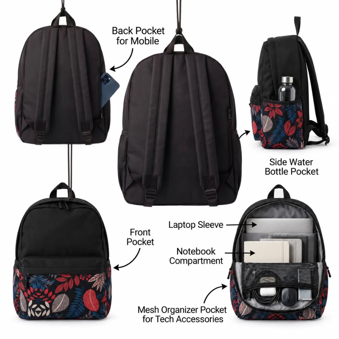 DB113 Tropical Night Allover Printed Backpack - BREACHIT