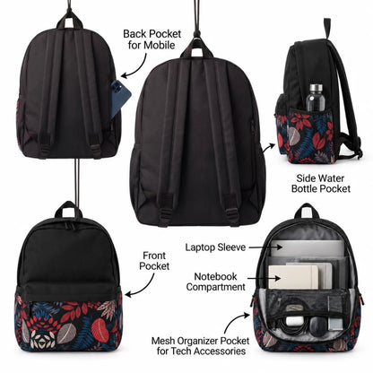 DB113 Tropical Night Allover Printed Backpack - BREACHIT